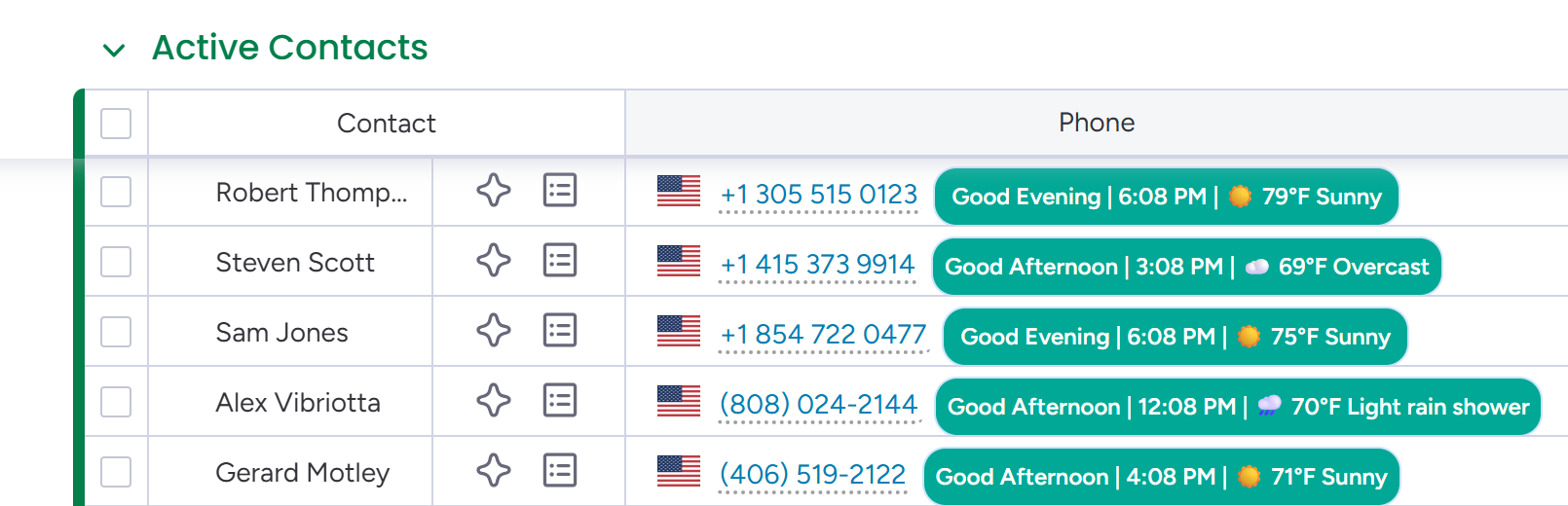 Timezoner injected into CRM list view